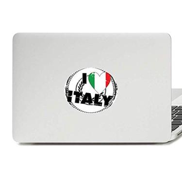Imagem de I Love Italy Palavra Bandeira Love Coração Padrão Vinil Emblema Adesivo Laptop Notebook Decalque