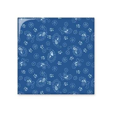 Imagem de Decalque brilhante de azulejo de cerâmica tradicional céu azul com estampa azul
