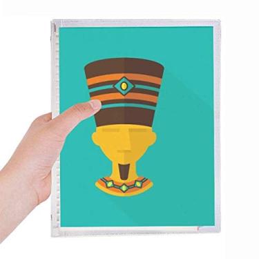 Imagem de Caderno abstrato com estampa de faraó do Egito Antigo Livro Folhas Soltas Diário Recarregável