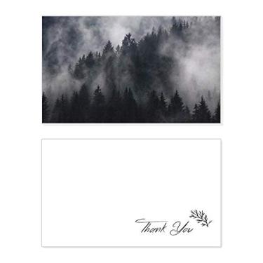 Imagem de Cartão de agradecimento de aniversário Dark Forest Mountain Fog Mist