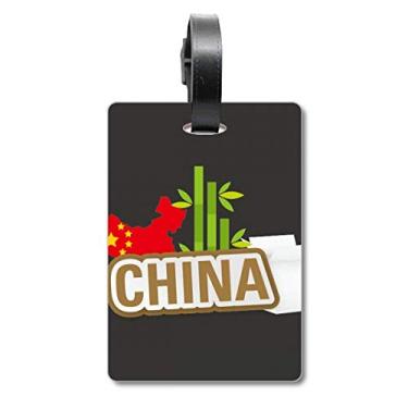 Imagem de China Mapa Bamboo Brown China Town Mala Etiqueta Bagagem Cartão de Bagagem Etiqueta Scutcheon Etiqueta