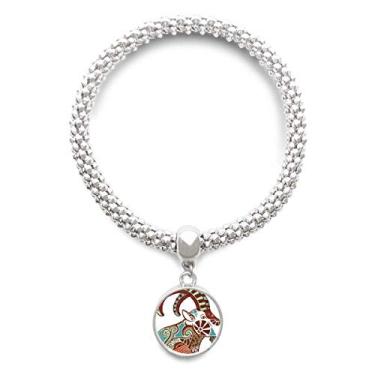 Imagem de DIYthinker Capricórnio Constelação Símbolo Zodíaco Prata Pingente Joias Corrente Ajustável