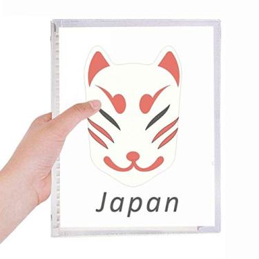 Imagem de Caderno tradicional japonês, com cabeça de raposa, diário, folhas soltas, recarregável, papelaria