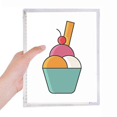Imagem de Caderno de pasta de sorvete doce crocante chocolate com folhas soltas diário recarregável