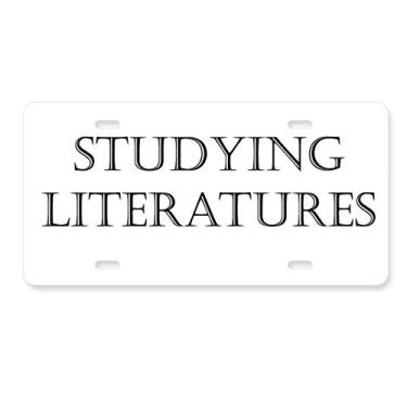 Imagem de DIYthinker Placa de licença com frases curtas para estudar, literaturas, decoração de aço inoxidável para automóvel