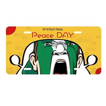 Imagem de DIYthinker Bandeira da Nigéria Maquiagem Cabeça Gritando Placa Placa Placa de Carro Decoração Dia da Paz
