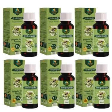 Imagem de Extrato Própolis Puro Kit Com 6 Verde Alecrim 15% Alcolico Imunidade V