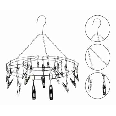 Imagem de Varal Inox de Roupas Intimas Delicada Calcinha Cueca Meias De Teto Apartamento Cor Prata