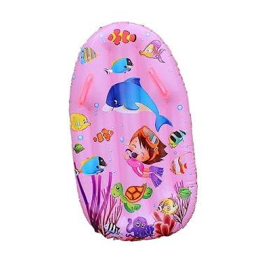 Imagem de SM SunniMix inflável para flutuadores de piscina infantil, flutuador de férias, auxiliares de natação de verão, prancha de surf de praia confortável, ROSA