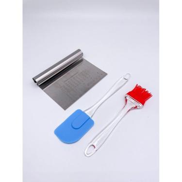 Imagem de Kit Espátula Para Dividir Massas Com Régua Medidora e Conjunto de Espátula e Pincel De Silicone
