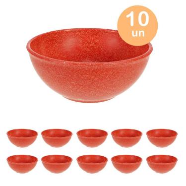 Imagem de 10un TIGELA 500ml BOWL CUMBUCA VASILHA SOPA CALDO VERMELHO