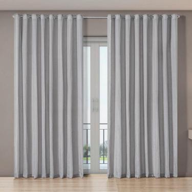 Imagem de Cortina Sala Voil Gaze de Linho 5,60 m x 270 m Varão Simples