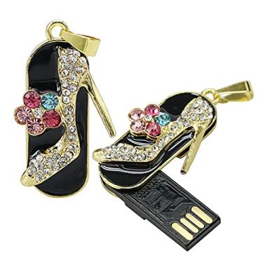 Imagem de Pen Drive USB em forma de colar de 128 GB, pen drives USB 2.0, disco USB 2.0, pen drive, armazenamento de data, disco com zíper, pen drive USB (salto alto)