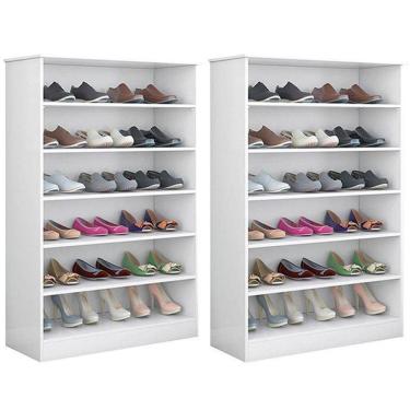 Imagem de Kit 2 Armários Multiuso Sapateira Bella Branca