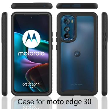 Imagem de Capa híbrida robusta armadura à prova de choque para Motorola Edge 30 40 Pro 20 Lite Plus 2022 2023 TPU plástico transparente capa de telefone, azul escuro, para Moto Edge 20 Pro