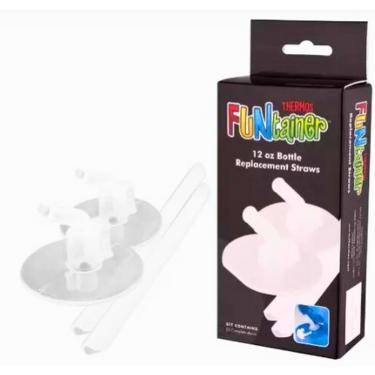 Imagem de Kit Refil  Canudo + Bico de silicone para garrafas F401 c/ 2 unidades - Thermos Funtainer Macio e Flexível