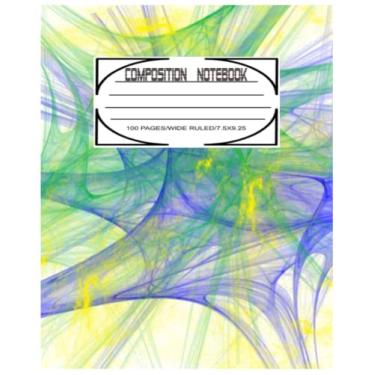 Imagem de Caderno de composição com pauta ampla: efeitos de cores de fumaça/cadernos de composição colorida para adolescentes e adultos.