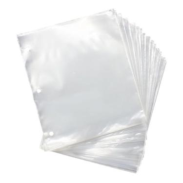 Imagem de Refil Plástico Meio Ofício com 20 Unidades – Plásticos Transparentes com 3 Furos para Pastas 1/2 Ofício, Fichários e Arquivos Escolares