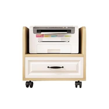 Imagem de GRFIT Suporte de impressora simples moderno prateleira sob a mesa organizador de banco suporte de impressora armário de cabeceira desinfecção prateleira anfitriã impressora de mesa (cor: A, tamanho: