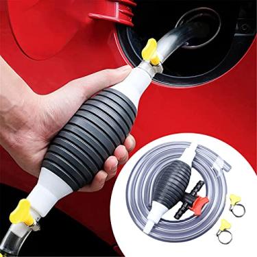 Imagem de Bomba de sucção líquida multifuncional, bomba manual de transferência de combustível mangueira de gasolina, bomba de sifão portátil para gasolina diesel e outras água líquida, com mangueira de sifão de 3,2/6,5/3 m (1 m)