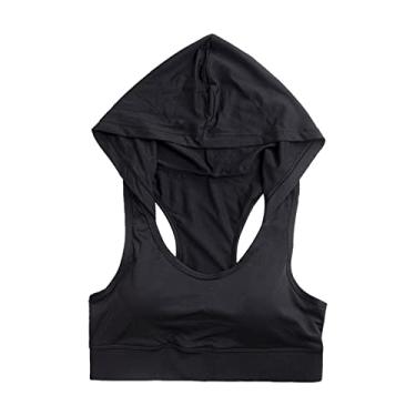 Imagem de Camiseta regata feminina estilo nadador com estampa estampada para sair, camiseta Y2K, blusa de verão, boêmio, colete formal, Preto, P