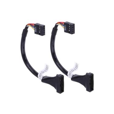 Imagem de 1/2/5pcs/Set USB Converter Adapter Fit Compatible Cd-rom/floppy Drive Panel USB 3.0 20 Pin Male To USB 2.0 9 Pin Motherboard Female Cable (Color : 2pcs)