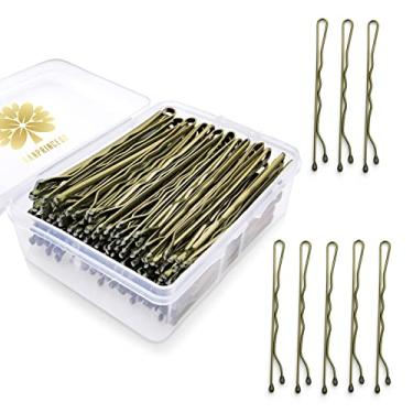 Imagem de KANPRINCESS 100 peças de grampos de 6 cm de bronze, grampos sem dor para todos os tipos de cabelo, grampos de cabelo para mulheres e meninas, grampos de cabelo para pães com caixa (Bronze)