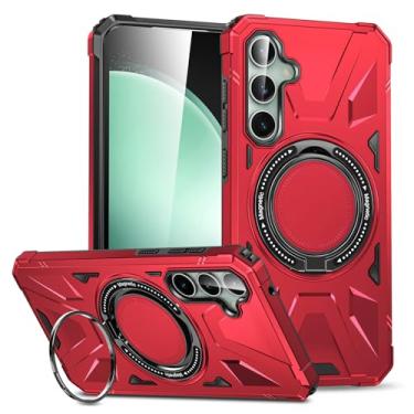 Imagem de YSLBWLE Capa magnética para Samsung Galaxy S23 FE com suporte invisível [compatível com magnético] suporta carregamento sem fio, suporte de anel magnético e capa de proteção contra quedas de nível