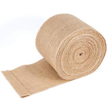 Imagem de ZEONHEI Fita de serapilheira de 154 m, fita de artesanato de tecido de juta de cor natural, fita bonita para artes, artesanato, árvore de Natal, festas de casamento, decoração de casa e projetos DIY