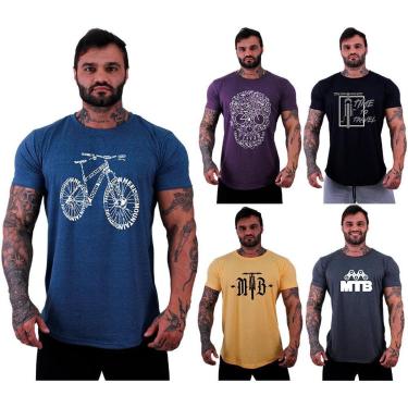 Imagem de Kit 5 Camiseta Longline MXD Conceito Estampada MTB Mountain Bike Ar Livre Sport-Masculino