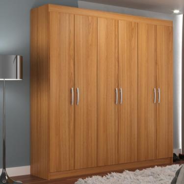 Imagem de Guarda Roupa Casal 6 Portas 2 Gavetas Montreal Evidência - Cinamomo