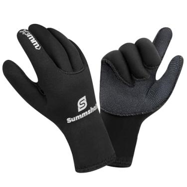 Imagem de Summshall Luvas de Neoprene 3mm Térmicas Antiderrapantes - Mergulho, Snorkeling, Natação, Surf, Vela, Caiaque, Canoagem, Remo, Rafting - Unissex-Adultos - Preto