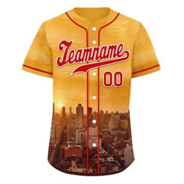 Imagem de AWSOLE Camisetas de beisebol personalizadas com design urbano uniforme de equipe de baixo para baixo, camisas masculinas, número de nome costurado, Estilo-14, P