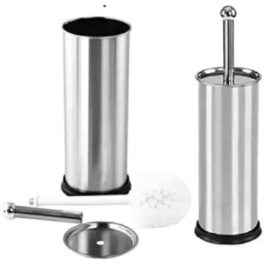 Imagem de Escova Sanitária com suporte em aço inox escova Sanitária Vassoura Vaso Aço Inox Suporte Banheiro