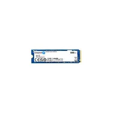 Imagem de SSD Kingston NV3, 500 GB, M.2 2280, PCIe 4.0 x4, NVMe, Leitura: 5000 MB/s, Gravação: 3000 MB/s, Azul - SNV3S/500G