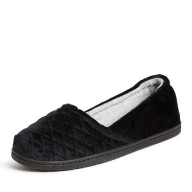 Imagem de Dearfoams Mocassim feminino confortável de espuma viscoelástica para uso interno e externo Katie, Preto, 9-10