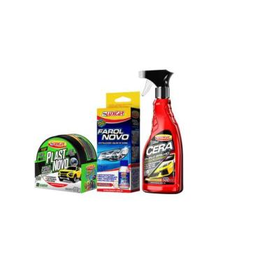 Imagem de Kit Luxcar- Farol Novo, Renovador, Cera Líquida Duplo Brilho