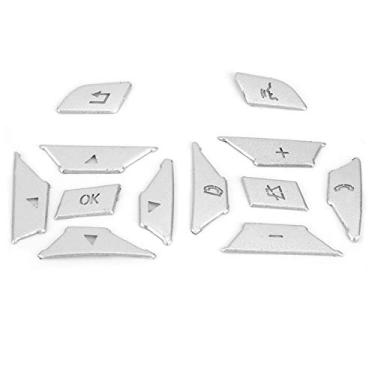 Imagem de Adesivo de Botão do Volante de Liga de Alumínio Tampa do Botão do Interruptor 12 Unidades/Conjunto Botão do Volante do Carro Patch de Proteção Guarnição Adequada para Benz W204