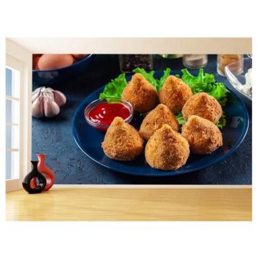 Imagem de Papel De Parede Alimentos Salgados Coxinha Bar 3,5M Al521 - Você Decor
