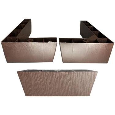 Imagem de Kit 12 Pés Cantoneira + 3 Pés Apoio Sofá Tabaco 12x21cm - Big House Sh