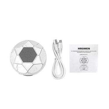 Imagem de Vivianus Alto-falante de chuveiro Bluetooth à prova d'água com luz LED em formato de diamante, branco, bateria recarregável de 1000 mAH, TWS, 7 botões, efeito sonoro de subwoofer