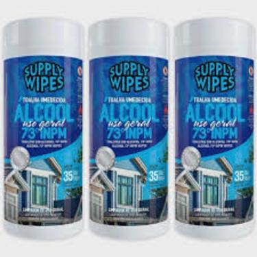 Imagem de KIT - 3 Toalhas Umedecidas Álcool 35 un. - Supply Wipes