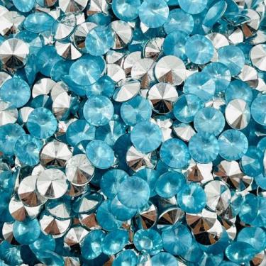 Imagem de Colagem Chaton Diamante Azul Claro 7mm Plastico 50pçs 4g - Macall