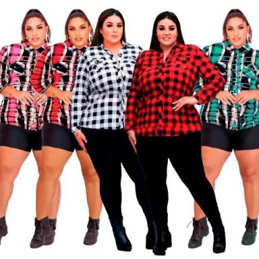 Imagem de Camisa Xadrez Feminina Adulta Quadrilha Vestido de Festa Junina - Fant