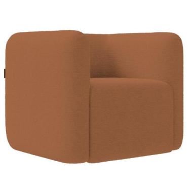 Imagem de Poltrona para Sala de Estar Decorativa Quadrada Maggie K04 Bouclê Terr