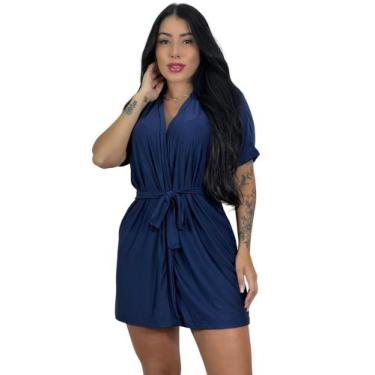 Imagem de Hobbey roupão feminino noiva robe romantic TB moda fitness, Marinho, M