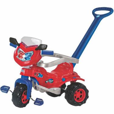 Imagem de Triciclo Tico Tico Red Motoca Infantil Com Empurrador E Aro Proteção M