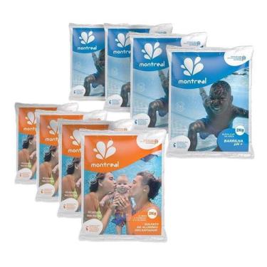 Imagem de Kit 4 Barrilha Elevador De Ph E 4 Sulfato Alum. 2kg Piscina - Montreal