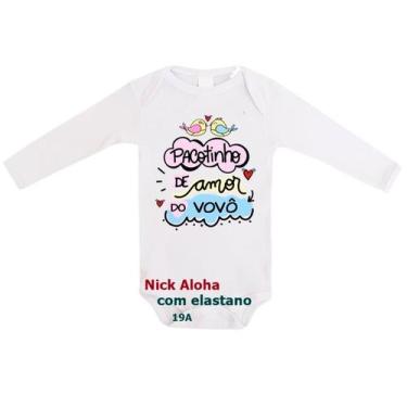 Imagem de body bebê manga longa pacotinho de amor do vovô cód 19a - nick aloha, 