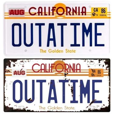 Imagem de OPO 10 - Set of 2 Metal License Plate replicas of The Delorean TIME Machine car from The Film Back to The Future Outatime: New and Old / 62+73